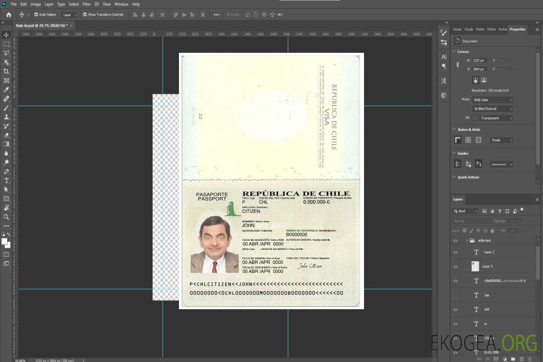 Passeport chilien version 2 template Passeport chilien version 2 template
